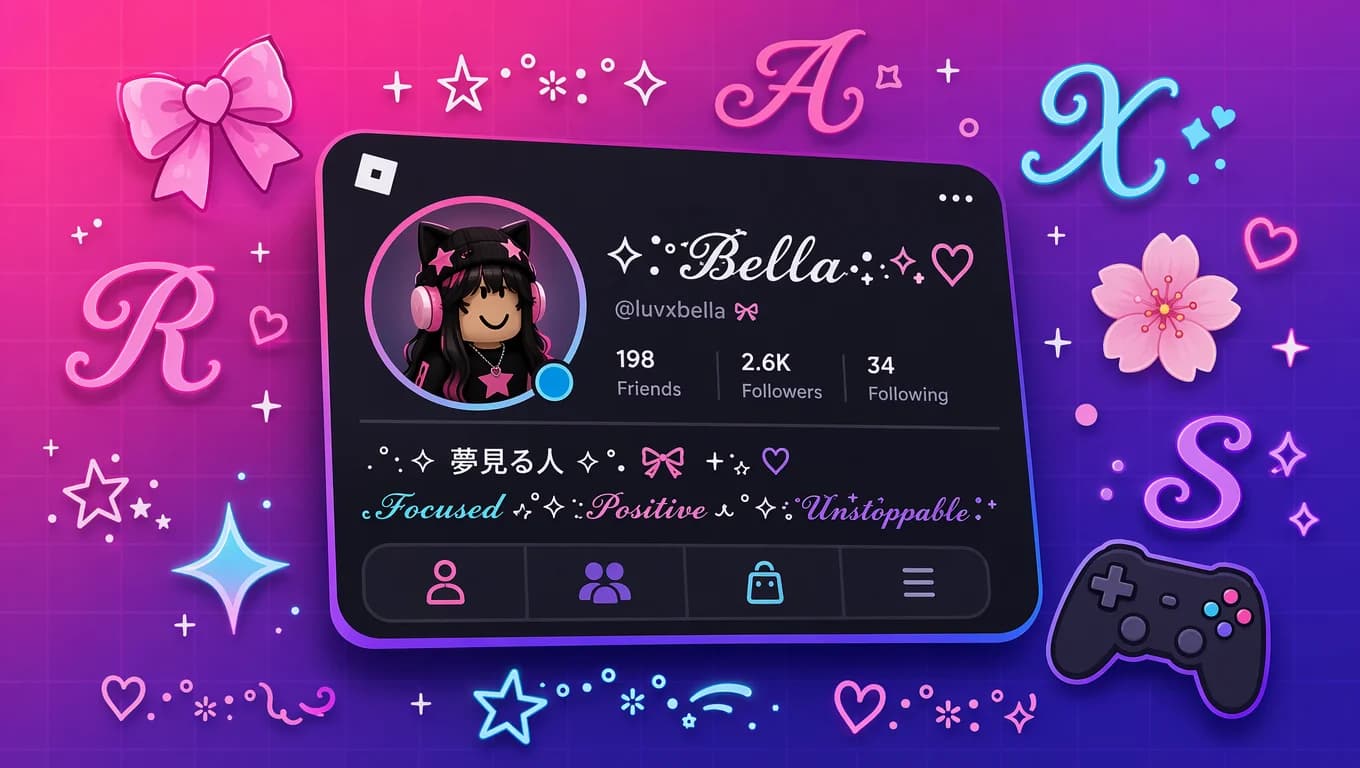 Aesthetic Roblox bio ideas with Unicode font styles