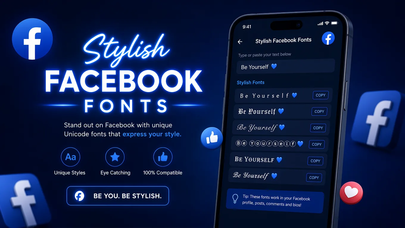 Facebook font generator preview for posts and profile text