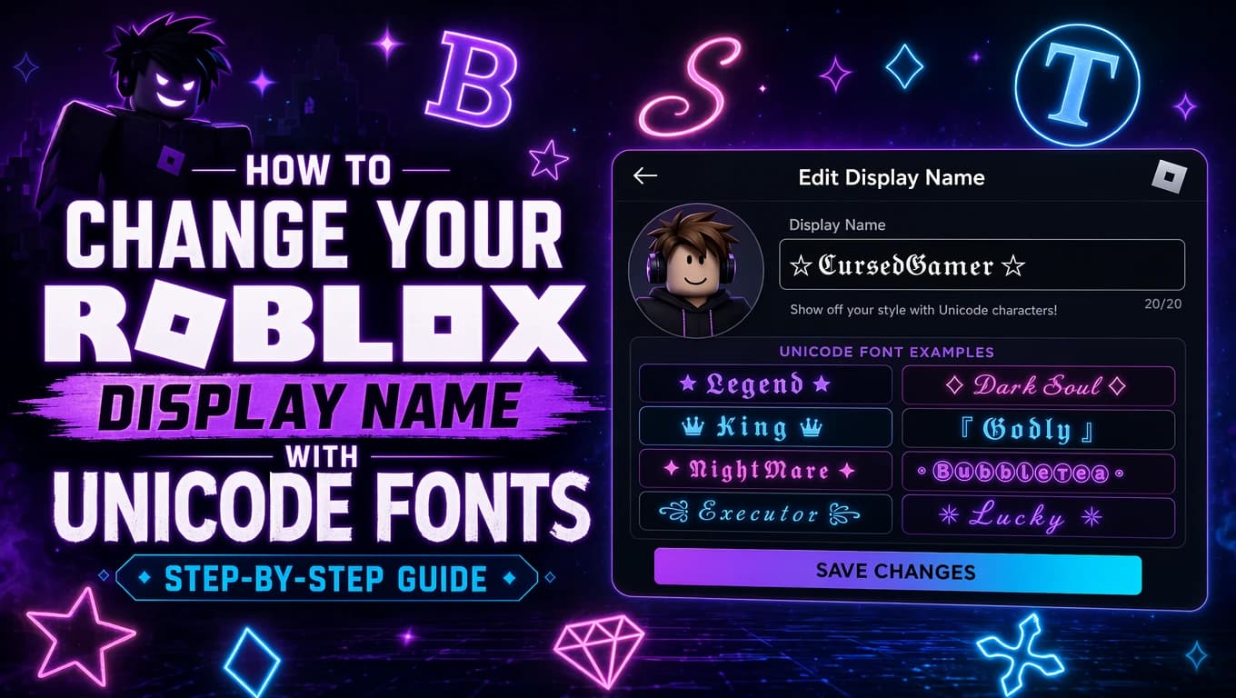 How to change your Roblox display name with Unicode fonts