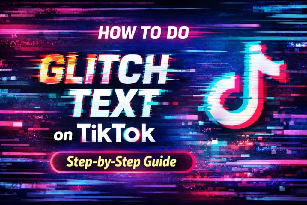 Glitch text effect on TikTok screen