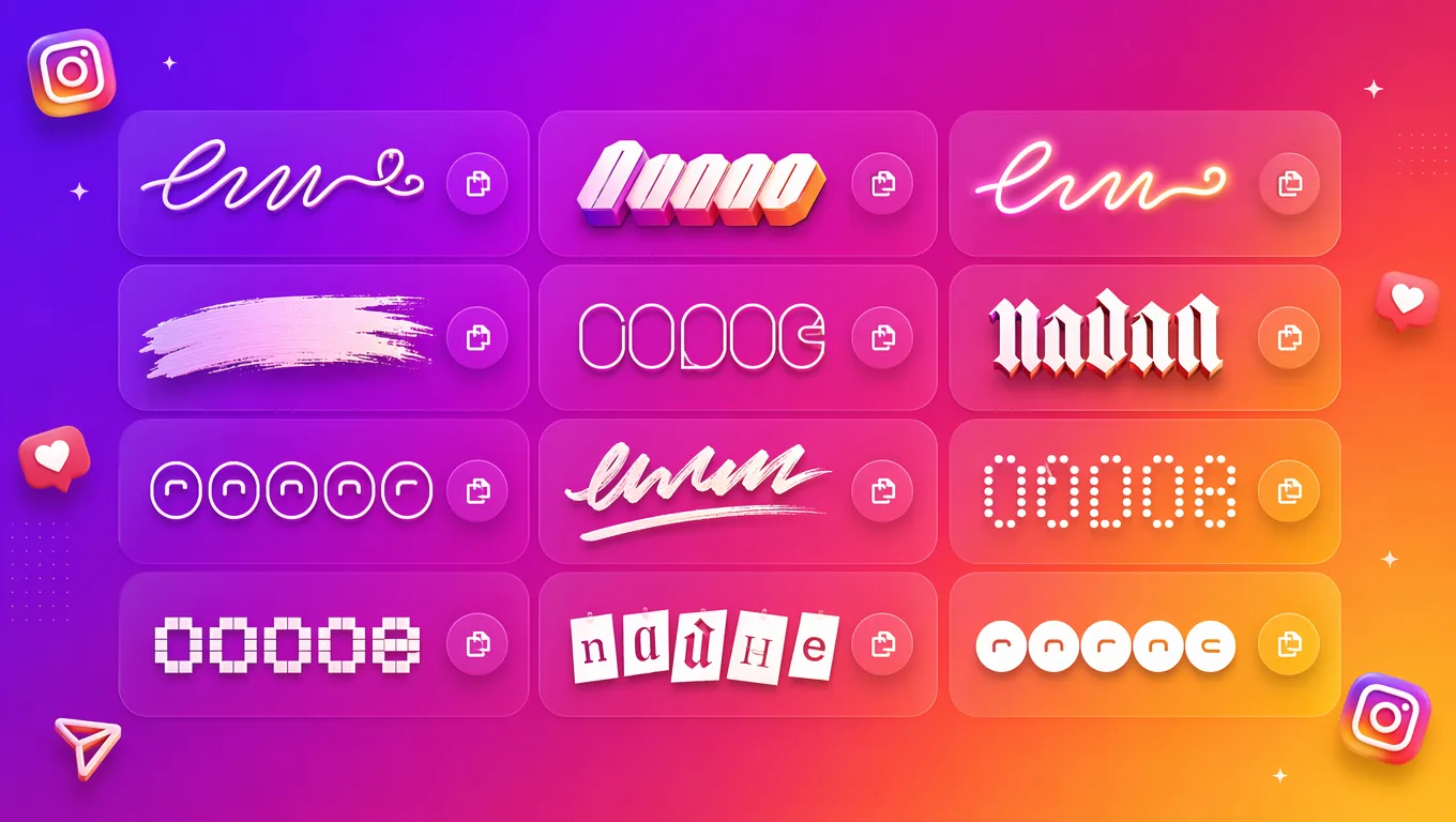 Instagram font generator preview for bios and captions