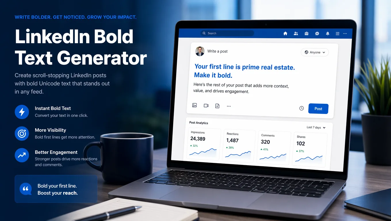 LinkedIn bold text generator preview for posts and headlines